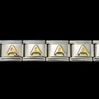 10mm Silver and Gold "A" Expandable Letter Beads (18 Pcs) #ADD601