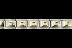 10mm Silver and Gold "B" Expandable Letter Beads (18 Pcs) #ADD602