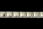 10mm Silver and Gold "Y" Expandable Letter Beads (18 Pcs) #ADD625