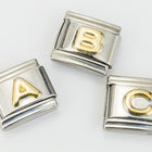 10mm Silver and Gold "A" Expandable Letter Beads (18 Pcs) #ADD601