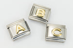 10mm Silver and Gold "D" Expandable Letter Beads (18 Pcs) #ADD604