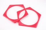Hot Pink Pentagon Bangle #BAN002-General Bead