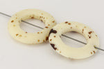 20mm White/Brown Speckle Bone Ring (2 Pcs) #BNH210-General Bead