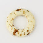 20mm White/Brown Speckle Bone Ring (2 Pcs) #BNH210-General Bead