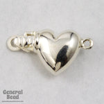 9mm Sterling Silver Puff Heart Box Clasp with 1 Loop-General Bead