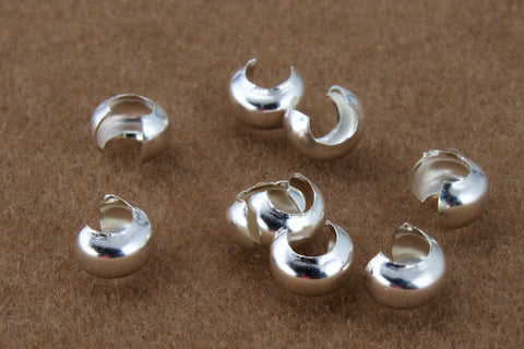 4mm Sterling Silver Crimp Cover #BSP047