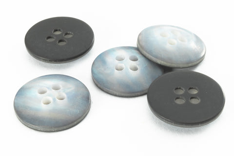 15mm Matte Gray Faux Abalone 4 Hole Button (2 Pcs) #BN011