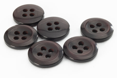 12mm Black 4 Hole Button (4 Pcs) #BTN020