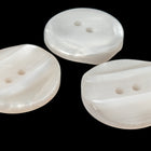 22mm White Pearl 2 Hole Ridged Button (2 Pcs) #BTN022