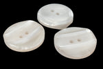 22mm White Pearl 2 Hole Ridged Button (2 Pcs) #BTN022