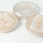 22mm White Pearl 2 Hole Ridged Button (2 Pcs) #BTN022