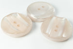 22mm White Pearl 2 Hole Ridged Button (2 Pcs) #BTN022