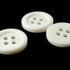 12mm Matte White 4 Hole Button (4 Pcs) #BTN052