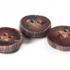 15mm Dark Red Faux Antler 4 Hole Button (2 Pcs) #BTN059