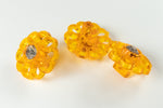 13mm Orange Flower Shank Button (2 Pcs) #BTN072