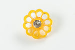 13mm Orange Flower Shank Button (2 Pcs) #BTN072