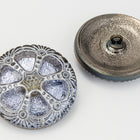 27mm Light Sapphire/Silver Wheel Button #BUT005-General Bead