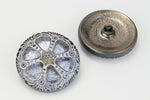 27mm Light Sapphire/Silver Wheel Button #BUT005-General Bead