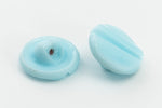 13mm Light Blue Beveled Glass Button #BUT112