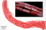 Size 2 Luster Transparent Red Bugle (10 Gm, Hank, 1/2 Kilo) #CBB022-General Bead