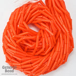 Size 4 Opaque Orange Czech Bugle (10 Gm, Hank, 1/2 Kilo) #CBD007-General Bead