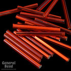 25mm Silver Lined Orange Bugle (10 Gm, 40 Gm, 1/2 Kilo) #CBF007-General Bead