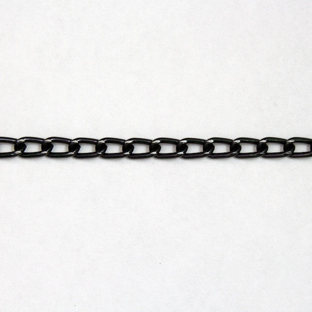 4mm Black Silver Diamond Cut Aluminum Curb Chain CC20 General Bead