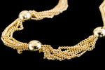 Bright Gold Multi-Strand Satellite Curb Chain with Bead CC160-General Bead