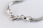 7.5" Bright Silver Finished Snake Chain Bracelet #CC102-General Bead