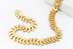 Matte Gold 8mm Crescent Moon Chain #CC112-General Bead