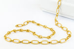 Matte Gold 6.4mm x 3mm Textured Oval Chain CC174-General Bead