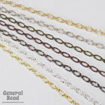 3mm x 4.8mm Antique Copper Textured Oval Chain #CC97-General Bead