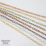 5mm x 3mm Antique Brass Delicate Oval/Peanut Link Chain CC213-General Bead