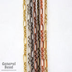 8.5mm x 3mm Antique Brass Rectangle and Round Link Chain CC238-General Bead