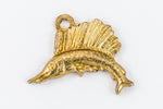 12mm Raw Brass Sailfish Charm (2 Pcs) #CHA165-General Bead