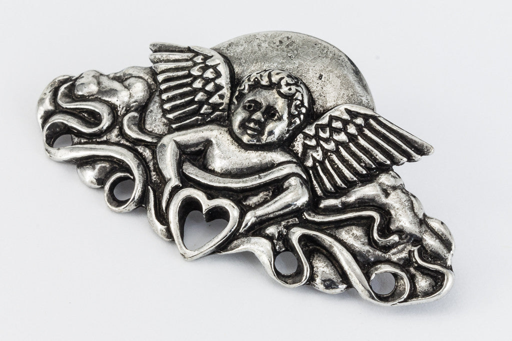 22mm x 38mm Antique Silver Cherub Pin CHA216