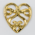 20mm Gold Ribbon Heart #CHA218-General Bead