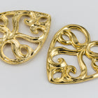 20mm Gold Ribbon Heart #CHA218-General Bead