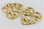 20mm Gold Ribbon Heart #CHA218-General Bead