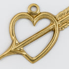 23mm Raw Brass Open Heart with Arrow Charm #CHA219-General Bead