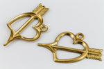 23mm Raw Brass Open Heart with Arrow Charm #CHA219-General Bead