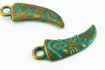 25mm Antique Brass/Patina Pewter Tusk #CHA312-General Bead