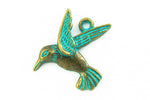 16mm Antique Brass/Patina Hummingbird Pewter Charm #CHA321-General Bead