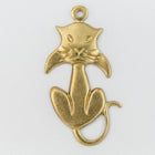 26mm Gold Stylized Cat Charm (2 Pcs) #CHB117-General Bead