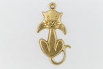 26mm Gold Stylized Cat Charm (2 Pcs) #CHB117-General Bead
