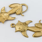 26mm Gold Stylized Cat Charm (2 Pcs) #CHB117-General Bead