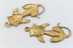 26mm Gold Stylized Cat Charm (2 Pcs) #CHB117-General Bead