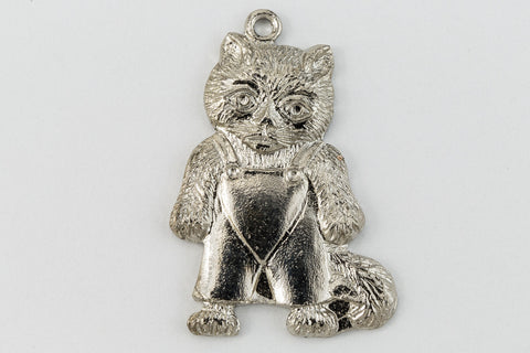 20mm Silver Kitten in Overalls Charm #CHC121-General Bead