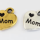 13mm Antique Gold Tierracast "Love Mom" Drop #CK577-General Bead