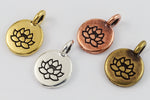 17mm Antique Silver Tierracast Lotus Charm #CK620-General Bead